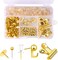 310 Pcs Gold Push Pins Set Thumb Tacks Decorative (Gold) 6.69 x 5.12 x 1.34 inches